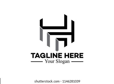 logo letter h hexagonal architecture icon