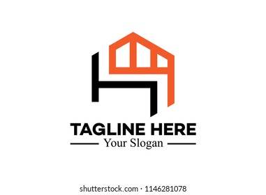 logo letter h hexagonal architecture icon