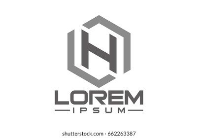 logo letter h hexagonal line geometric