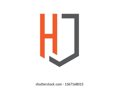 logo letter h and j shield