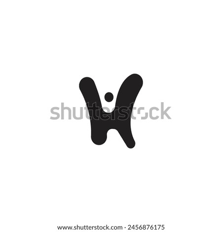 Logo letter H liquid minimalist with blank background