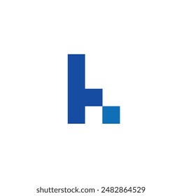 Logo letter H lowercase unique design with blank background