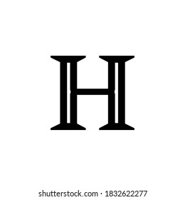 Logo Letter H Monogram in outline style.