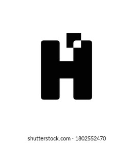 Logo Letter H with pixelate lego effect style vector design.