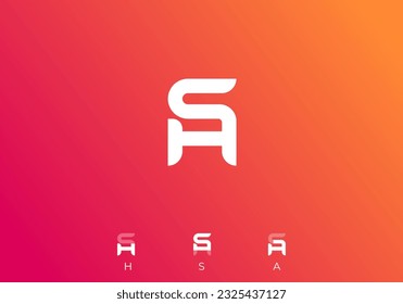 Letra H S o H S A del logotipo. logotipo Tipografía y significado. logotipo de color moderno, minimalista y editable