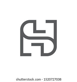 logo letter h and s flat line