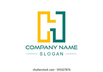 logo letter h simple flat