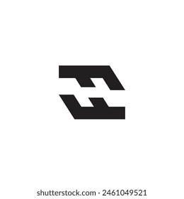 Logo letter H split black design minimalist with blank background