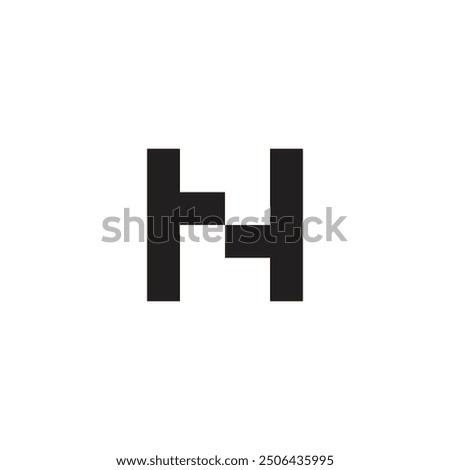 Logo letter H split pixel with blank background