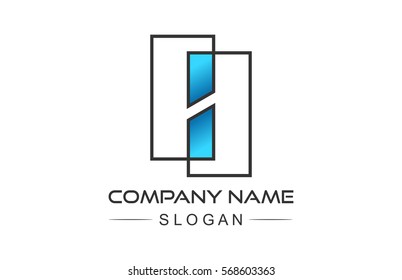 logo letter h square line geometric
