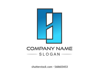 logo letter h square line geometric