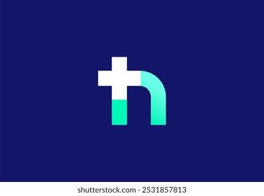 Logo letter H with symbol medical plus, Creative template for hospital and healthcare.