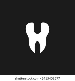 Letra de logotipo H diente con fondo en blanco