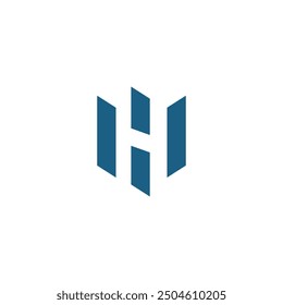 Logo letter H unique design with blank background