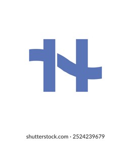 Logotipo letra H onda diseño único con fondo en blanco