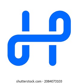 logo of the letter H which is uniquely made. simple logo, unique and fun.