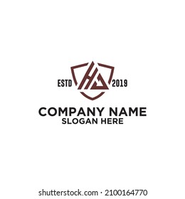 logo letter HC, with a triangle design. abstract logo. modern template
