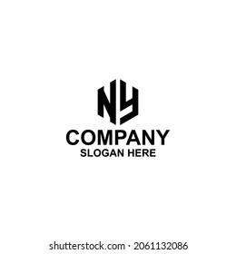 Logo-Brief-Hexagon-Vektorprämie