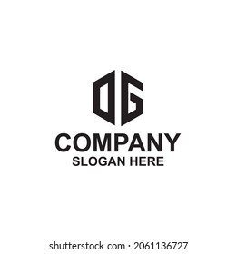 logo letter hexagon og vector premium