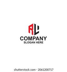 logo letter hexagon rl vector premium