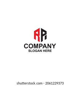 logo letter hexagon RP vector premium