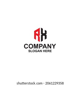 logo letter hexagon rx vector premium