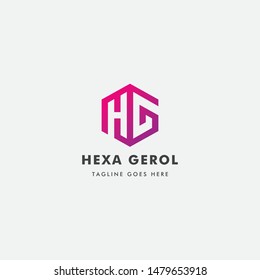 Logo Letter HG, Concept Letter H + G + Icon Hexagon.