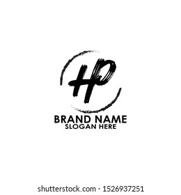 logo letter HP brush vector design