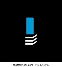El logo es la letra I. La parte inferior está formada por 3 líneas horizontales.