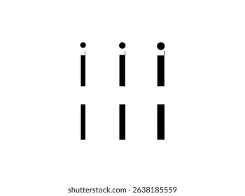 Logo letter I, new font alphabet, set of six different thicknesses (regular, bold, thick) for your brand name design, vector illustration 10 EPS