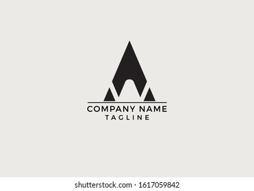 A Logo Letter Icon Creative Minimal Design with Black and White Color in Vector Editable File.
