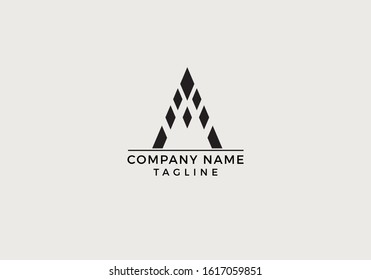 A Logo Letter Icon Creative Minimal Design with Black and White Color in Vector Editable File.