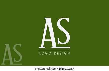 Logo.Ilustración del vector de diseño de iconos de la letra AS.
