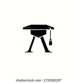 logo letter a with icon education vector design