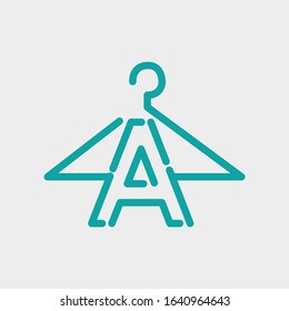 logo letter a with icon hanger vector design