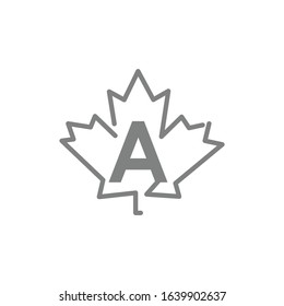 logo letter a with icon maple leaf vector design