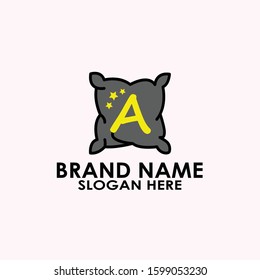 logo letter a with icon pillow vector design