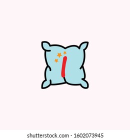 logo letter i with icon pillow vector design