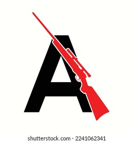 logo letter a with icon sniper vector design