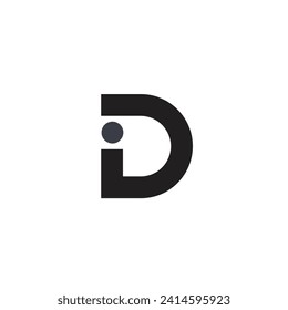 Logo letter ID capital with blank background