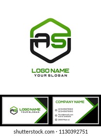 AS logo letter initial, Abstract polygonal Background Logo,