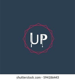 up logo letter initial, Abstract Polygonal Background Logo, design for Corporate Business Identity,flat icon, Alphabet letter