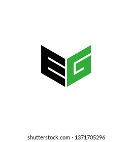 EG Logo Letter Initial With Black and Green Colors