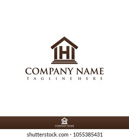 Logo Letter Initial H Home Real Estate Template