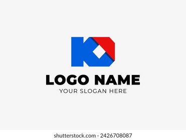 Logo inicial K y O doblado. Arquitectura, contratista, edificio, diseño de logo inmobiliario. Color editable
