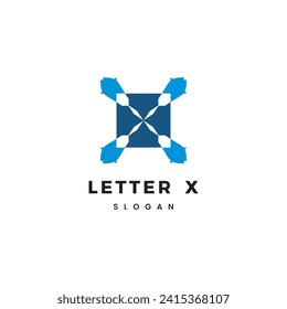 Letra de logotipo X inicial para empresas
