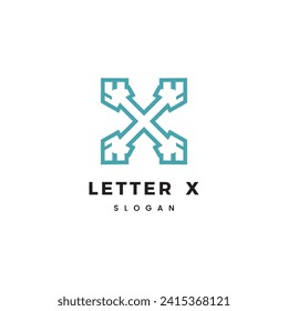 Letra de logotipo X inicial para empresas