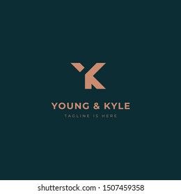 logo Letter initials Y and K, the concept of this logo is a combination of two letters between "Y" and the letter "K".