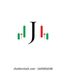 logo letter j candel trading vector design