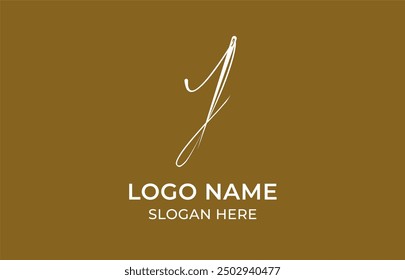 Logo Letter J combined with Needle. tailor, Lettering, craft, and creativity. Editbale file